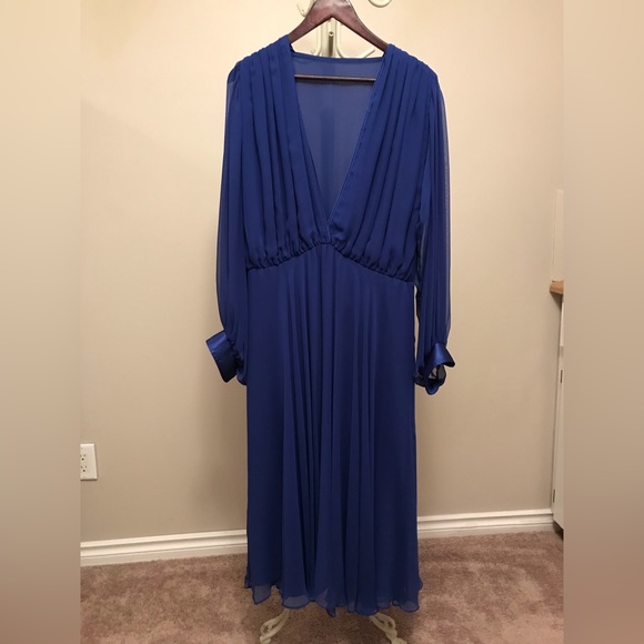 Vintage Carol Miller cocktail dress in royal blue, size 10. - Picture 1 of 5
